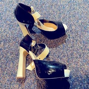 Black x white heels